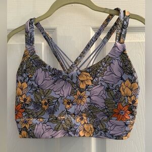 Floral Strappy Bralette in Purple and Orange
